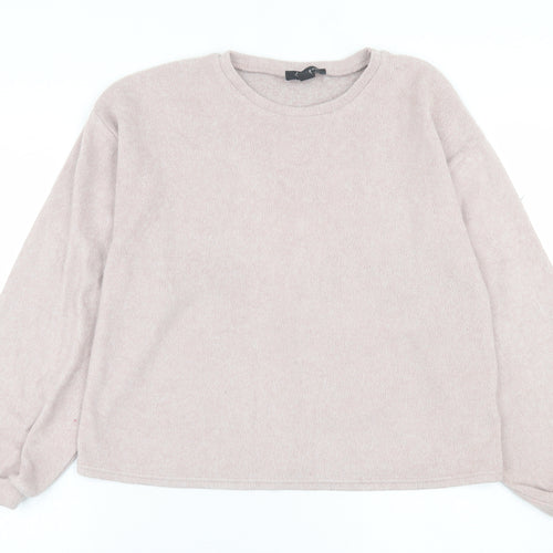 New Look Womens Pink Crew Neck  Polyester Pullover Jumper Size M
