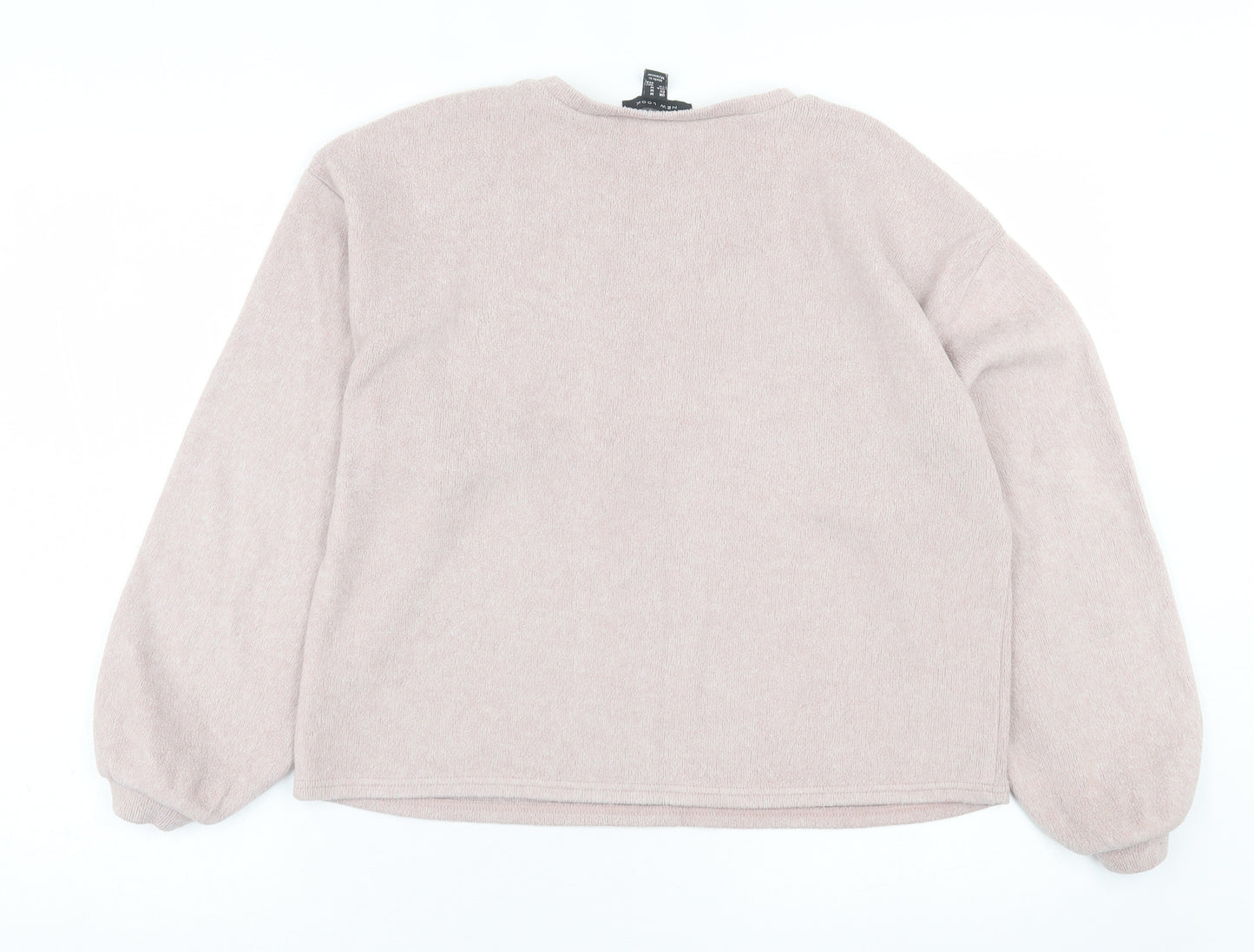 New Look Womens Pink Crew Neck  Polyester Pullover Jumper Size M
