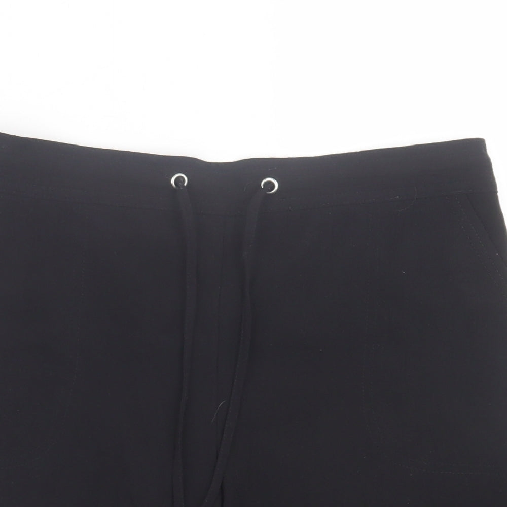 Papaya Womens Black  Polyester Bermuda Shorts Size 12 L7 in Regular Tie