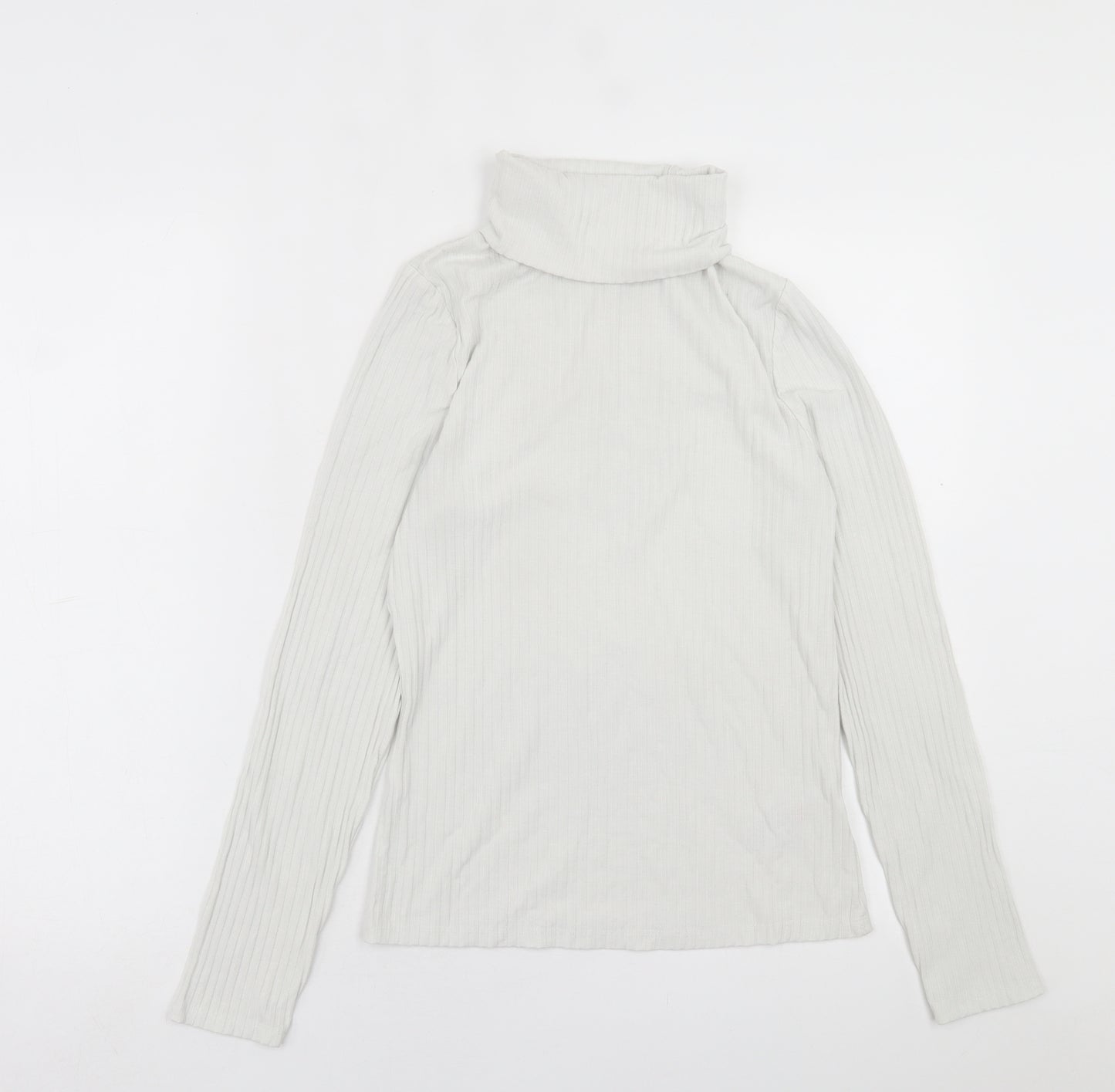 New Look Womens White Roll Neck  Polyester Pullover Jumper Size 14