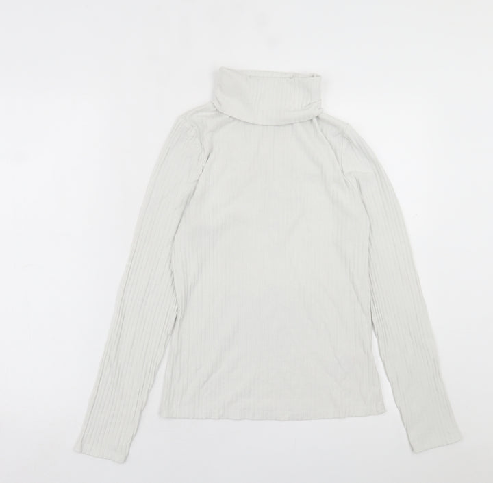 New Look Womens White Roll Neck  Polyester Pullover Jumper Size 14
