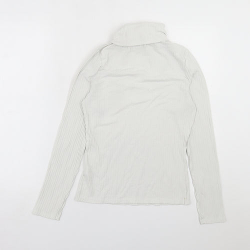 New Look Womens White Roll Neck  Polyester Pullover Jumper Size 14
