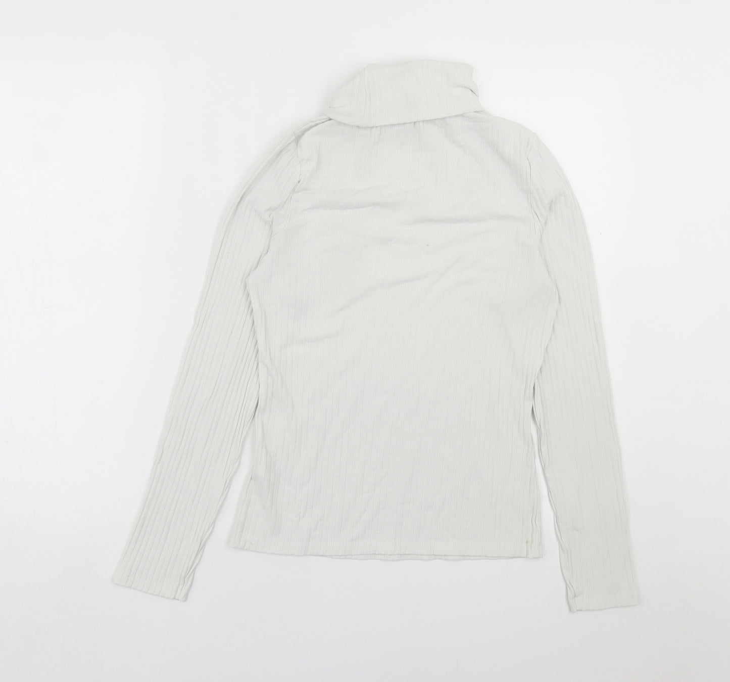 New Look Womens White Roll Neck  Polyester Pullover Jumper Size 14