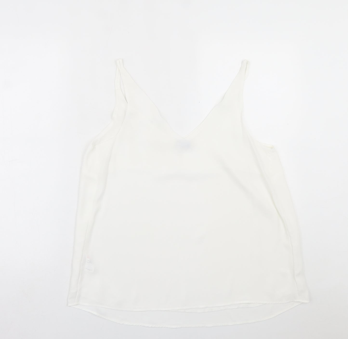 Papaya Womens White  Polyester Basic Tank Size 14 V-Neck