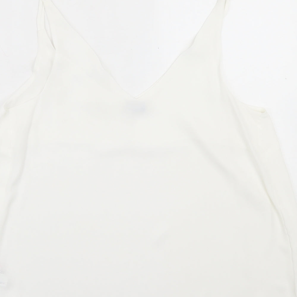 Papaya Womens White  Polyester Basic Tank Size 14 V-Neck