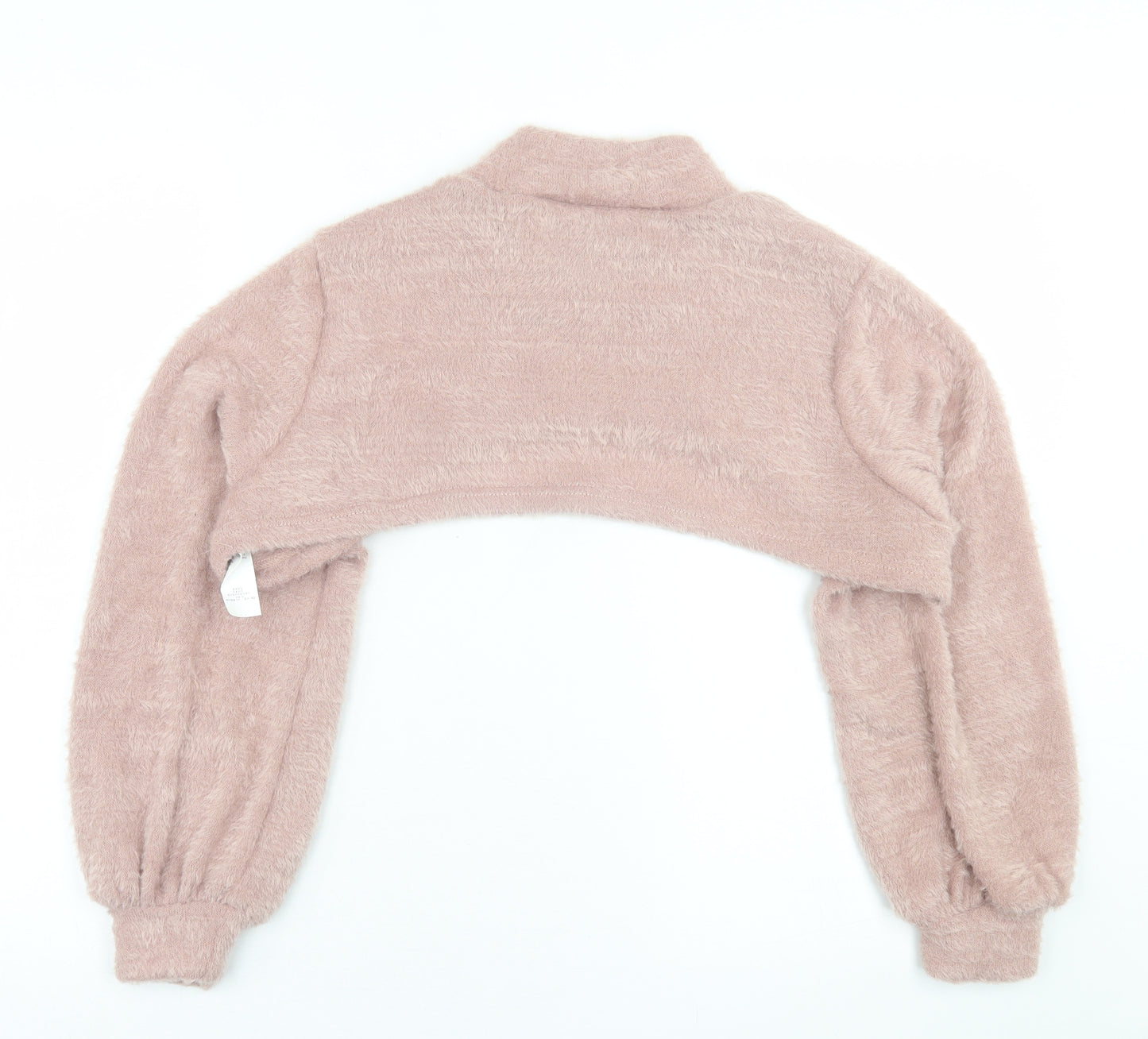 New Look Womens Pink Crew Neck  Polyester Pullover Jumper Size L   - extra cropped