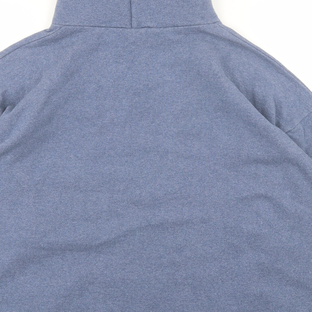 Tee-Jays Mens Blue  Cotton Pullover Hoodie Size L   - Orlando