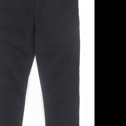 Denim & Co. Mens Black  Cotton Straight Jeans Size 32 in L32 in Regular Button