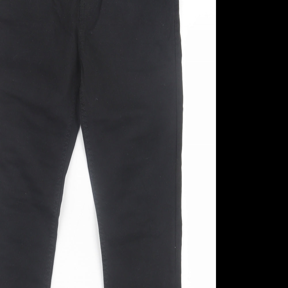 Denim & Co. Mens Black  Cotton Straight Jeans Size 32 in L32 in Regular Button