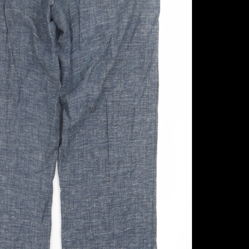 George Womens Blue  Linen Trousers  Size 10 L28 in Regular Tie