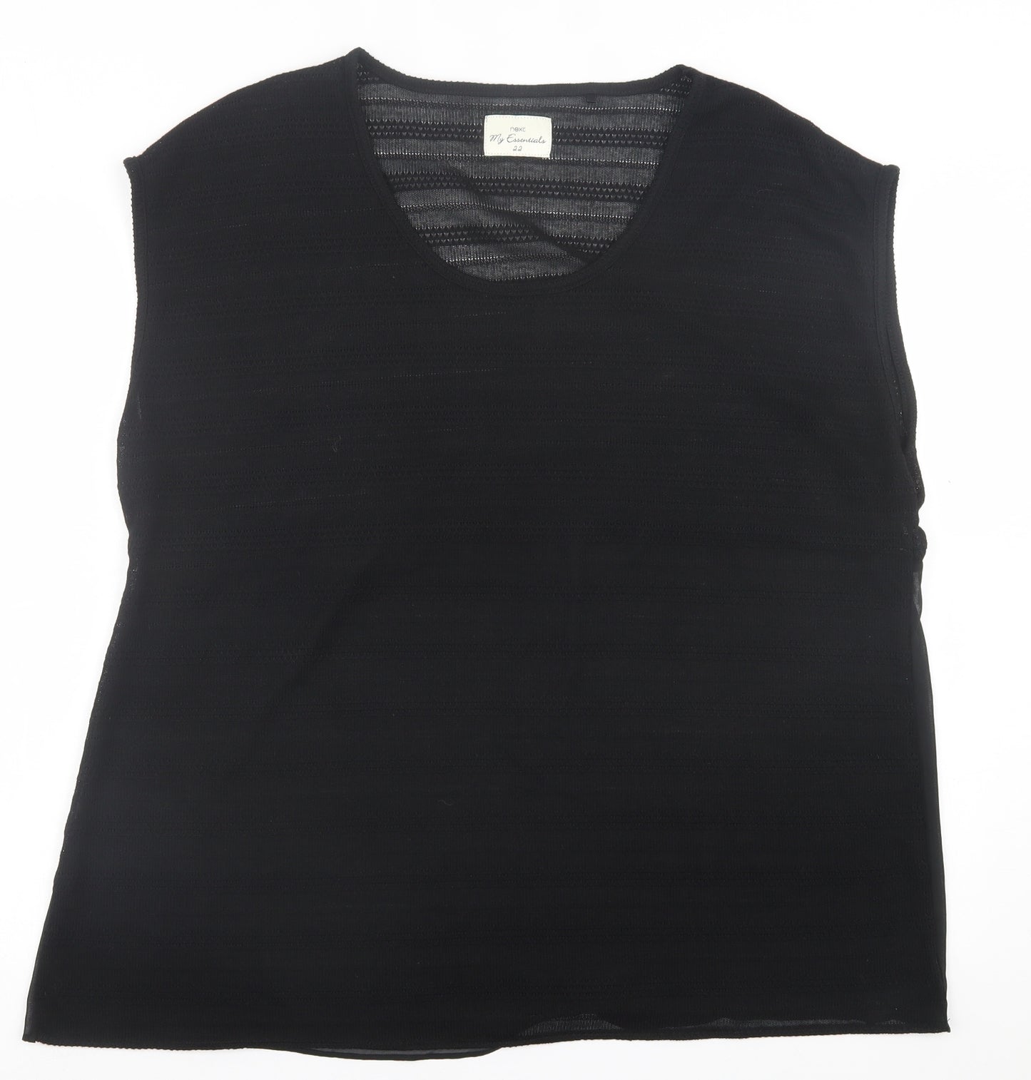 NEXT Womens Black  Polyester Basic Tank Size 22 Scoop Neck