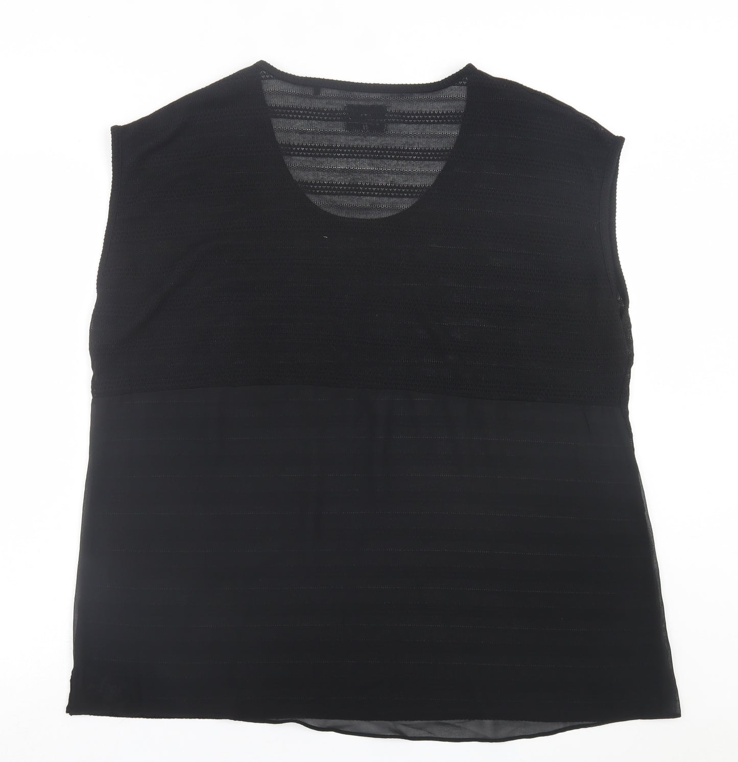 NEXT Womens Black  Polyester Basic Tank Size 22 Scoop Neck
