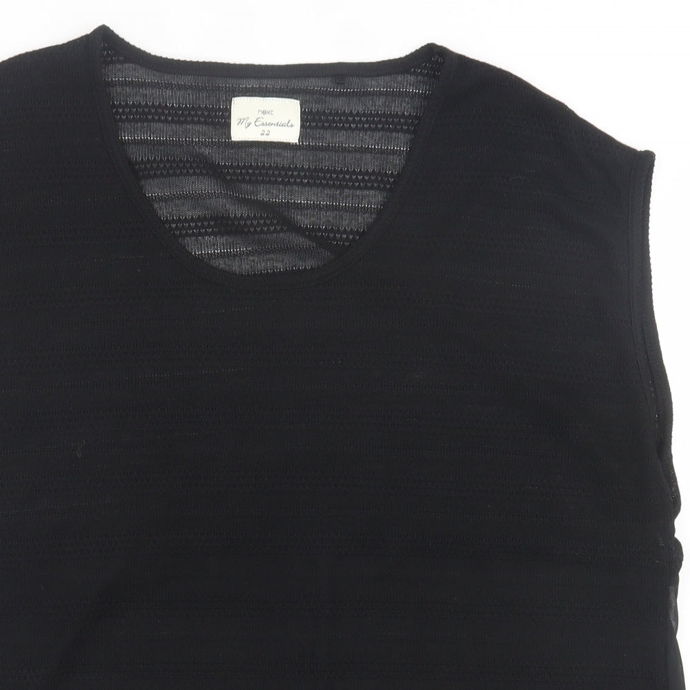 NEXT Womens Black  Polyester Basic Tank Size 22 Scoop Neck