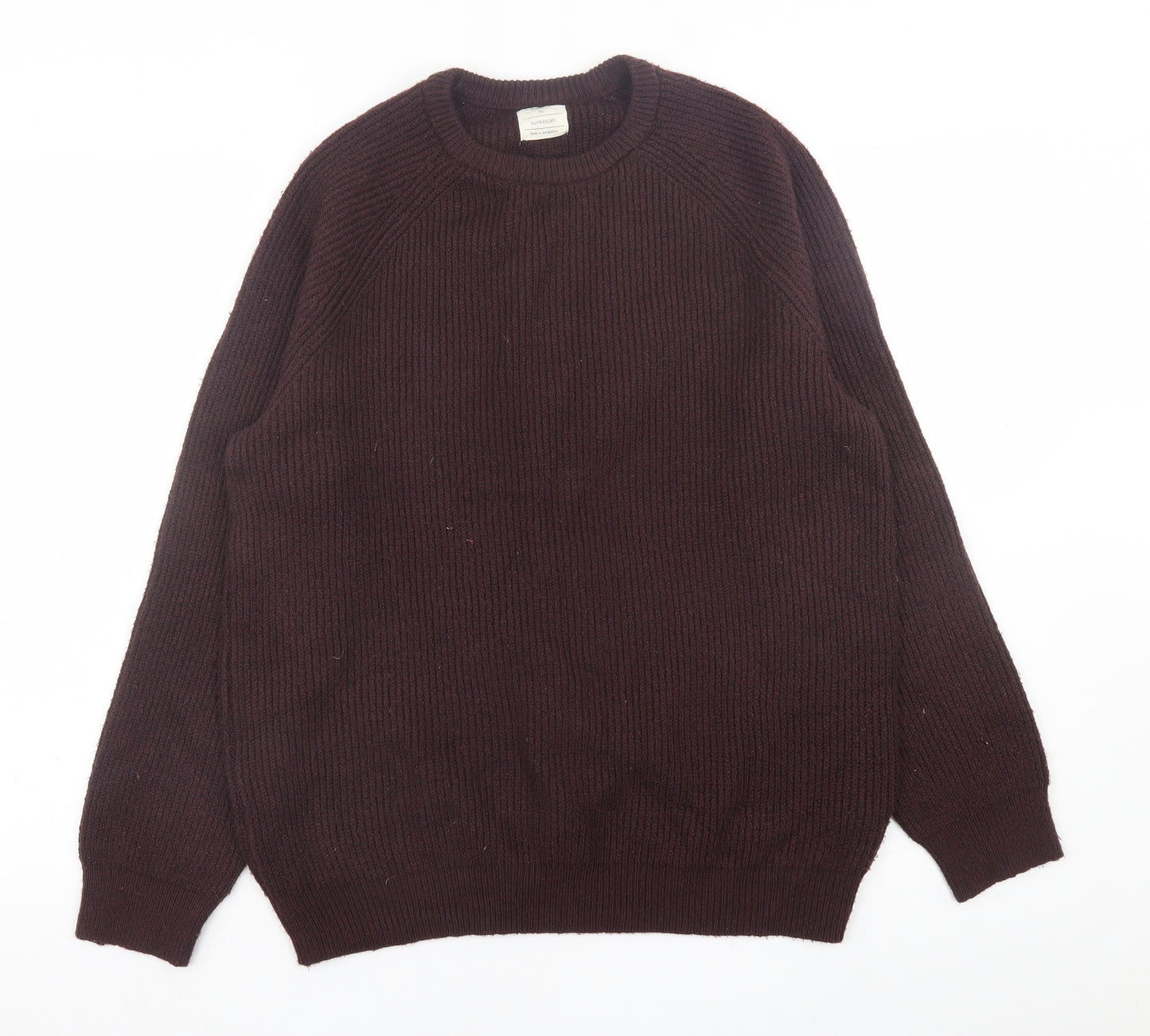 Marks and Spencer Mens Red Crew Neck  Polyamide Pullover Jumper Size XL