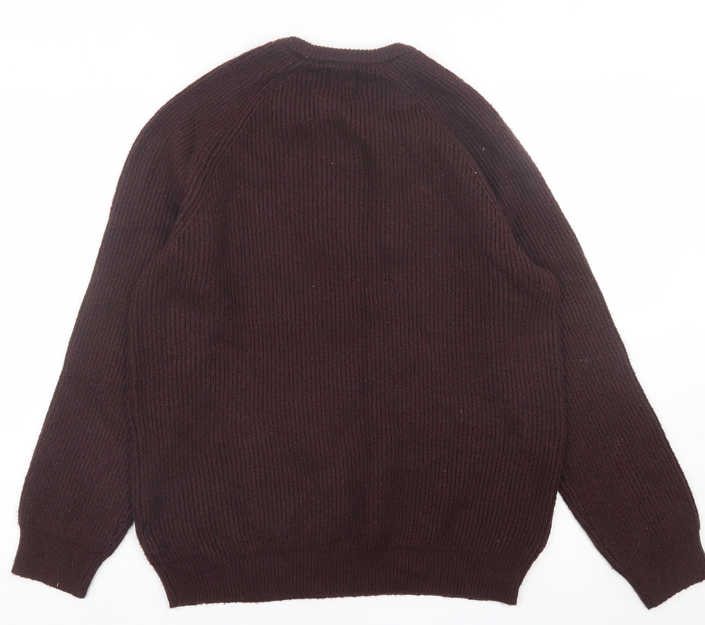 Marks and Spencer Mens Red Crew Neck  Polyamide Pullover Jumper Size XL