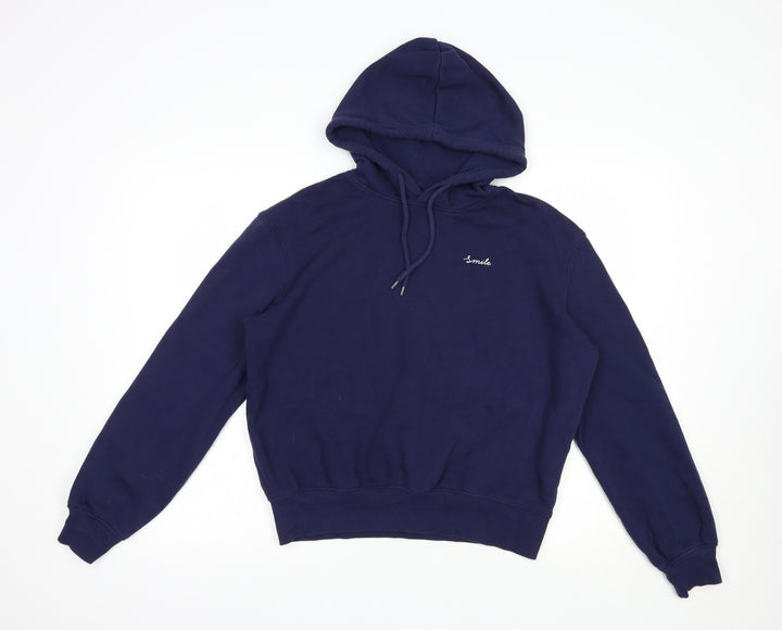 H&M Womens Blue Cotton Pullover Hoodie Size XS Pullover - Smile