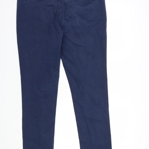 NEXT Mens Blue  Cotton Chino Trousers Size 34 in L29 in Regular Button