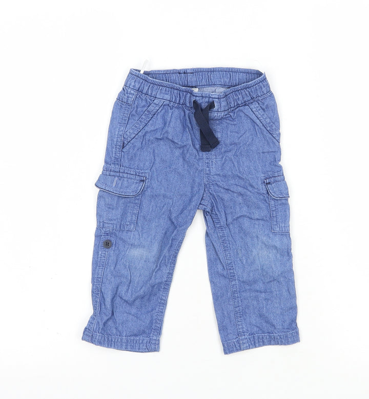 Baby Club Baby Blue Cotton Jogger Jeans Size 12 Months Drawstring