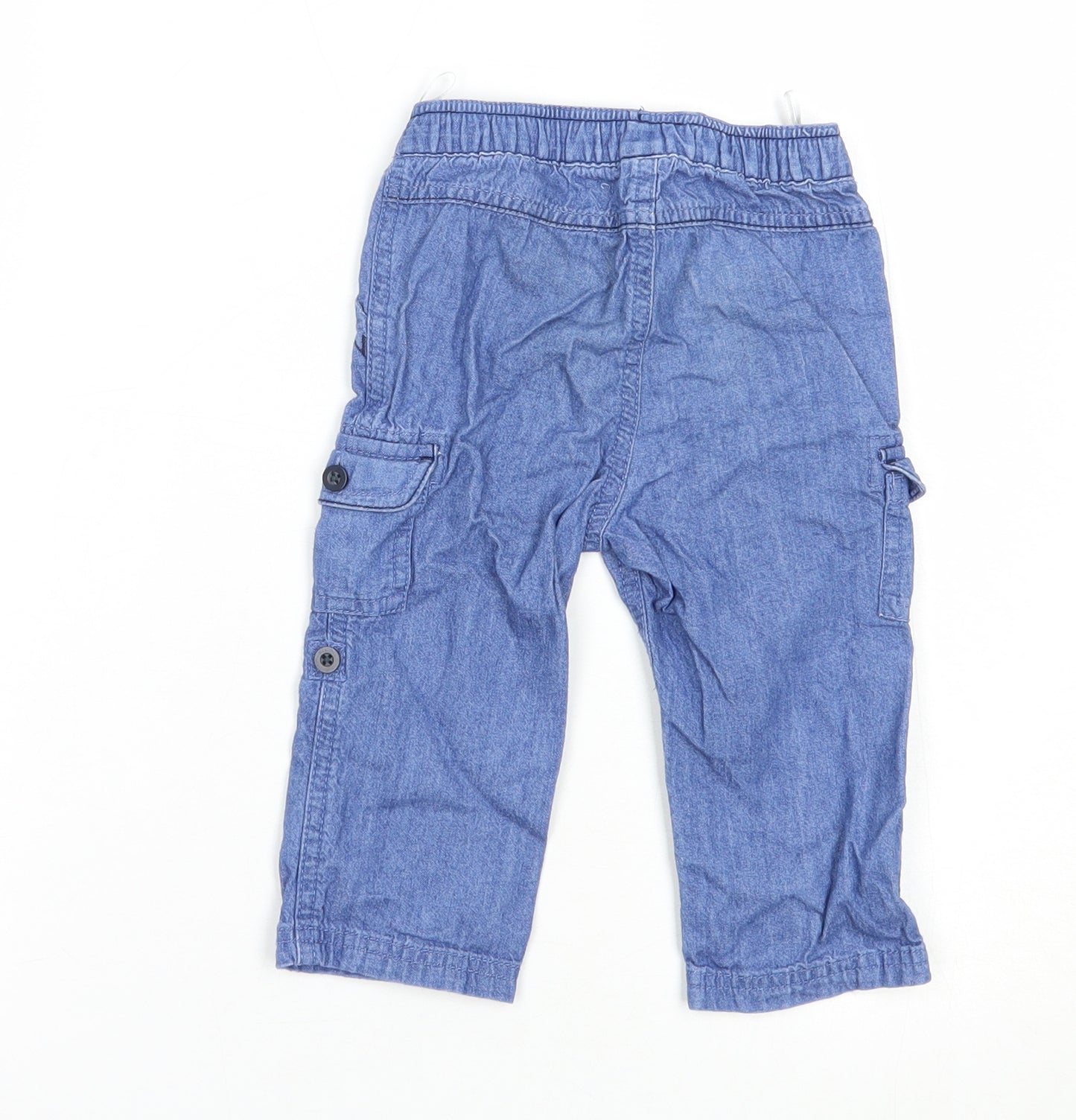 Baby Club Baby Blue  Cotton Jogger Jeans Size 12 Months  Drawstring