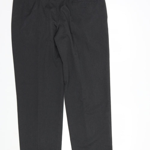 Dunnes Stores Mens Grey  Polyester Dress Pants Trousers Size 36 in L29 in Regular Hook & Eye