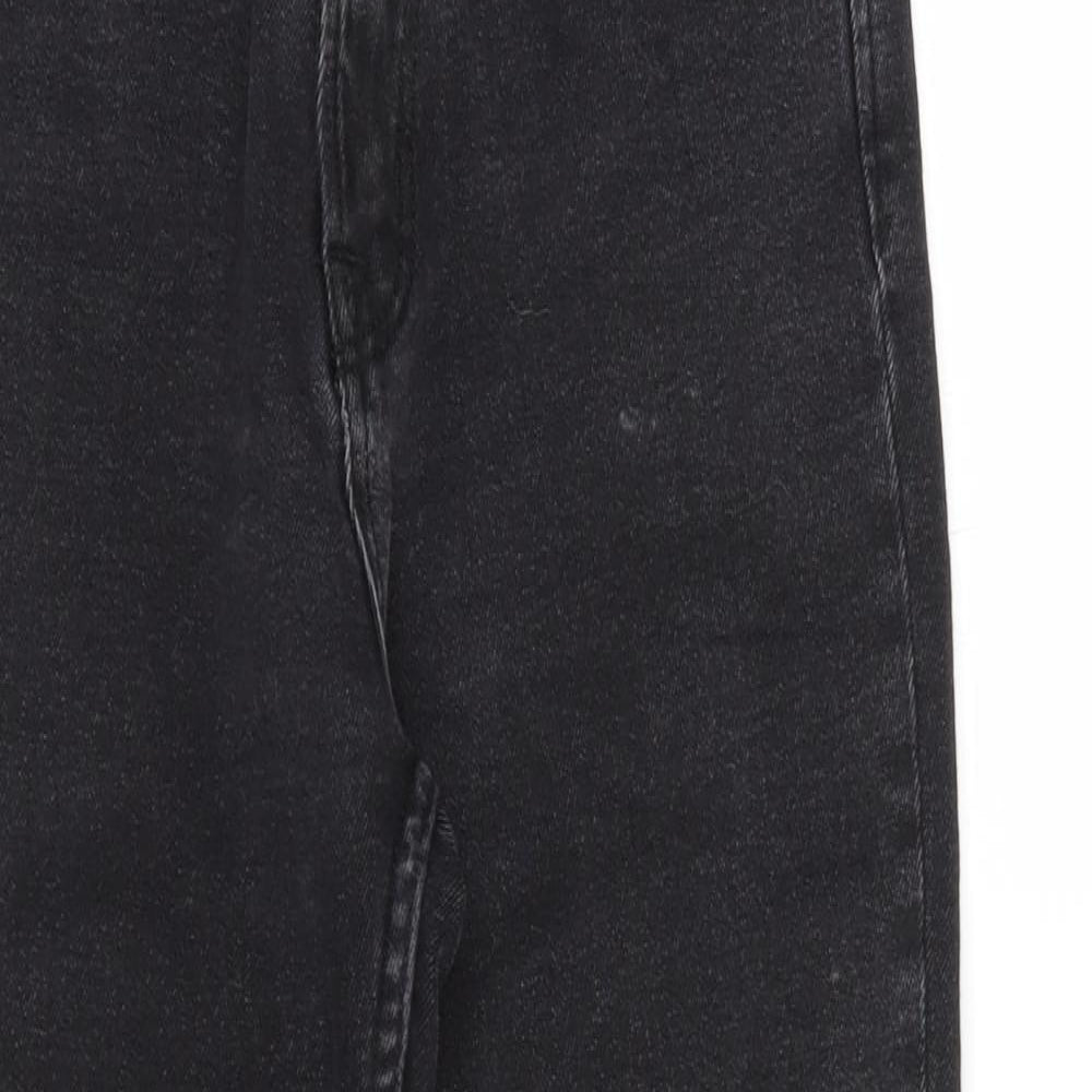 Stradivarius Womens Black  Cotton Mom Jeans Size 8 L26 in Regular Button