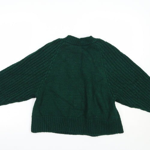 Topshop Womens Green Round Neck  Acrylic Pullover Jumper Size S