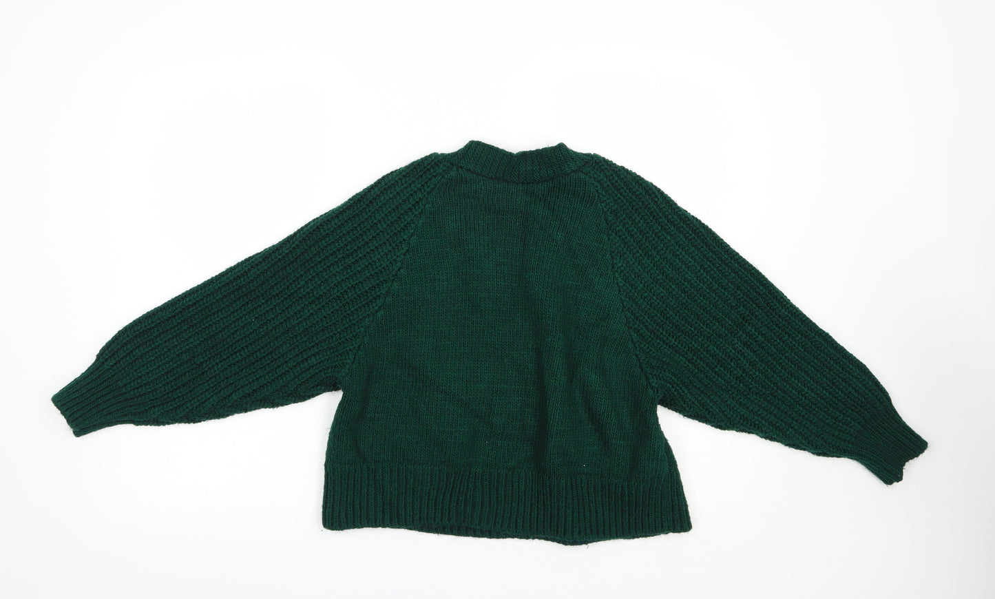 Topshop Womens Green Round Neck  Acrylic Pullover Jumper Size S