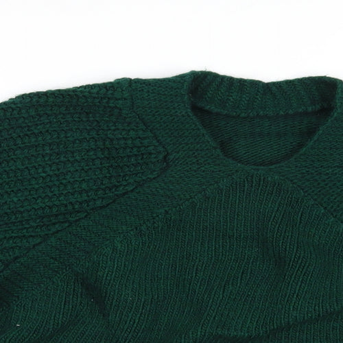 Topshop Womens Green Round Neck  Acrylic Pullover Jumper Size S
