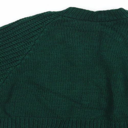 Topshop Womens Green Round Neck  Acrylic Pullover Jumper Size S