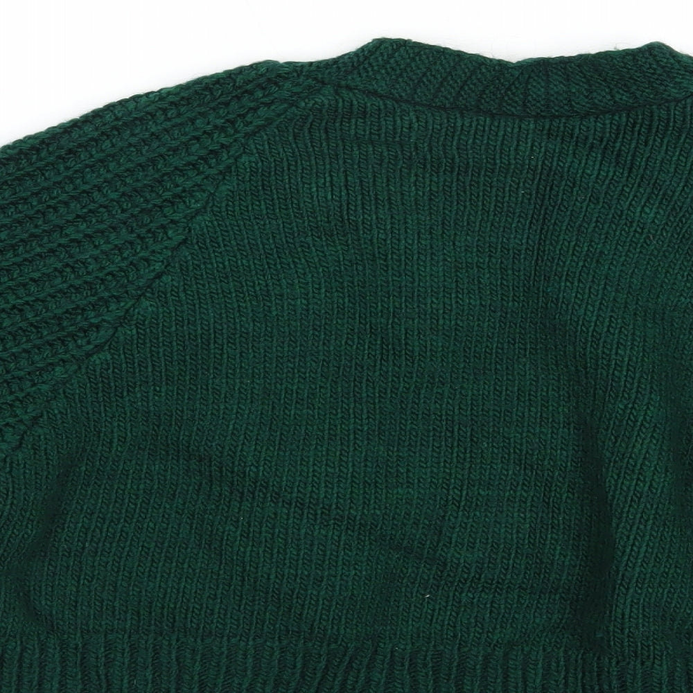 Topshop Womens Green Round Neck  Acrylic Pullover Jumper Size S