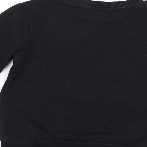 Very Girls Black  Cotton Pullover Sweatshirt Size 7 Years  Pullover - Christmas North Pole