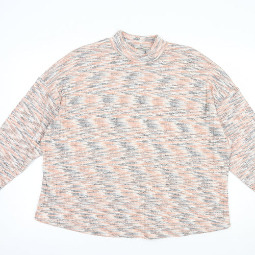 George Womens Orange Mock Neck  Polyester Pullover Jumper Size 18