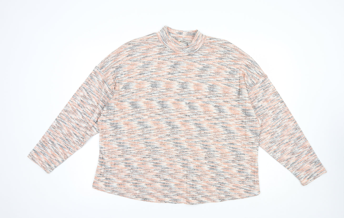George Womens Orange Mock Neck  Polyester Pullover Jumper Size 18