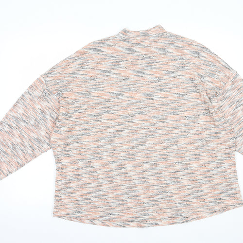 George Womens Orange Mock Neck  Polyester Pullover Jumper Size 18
