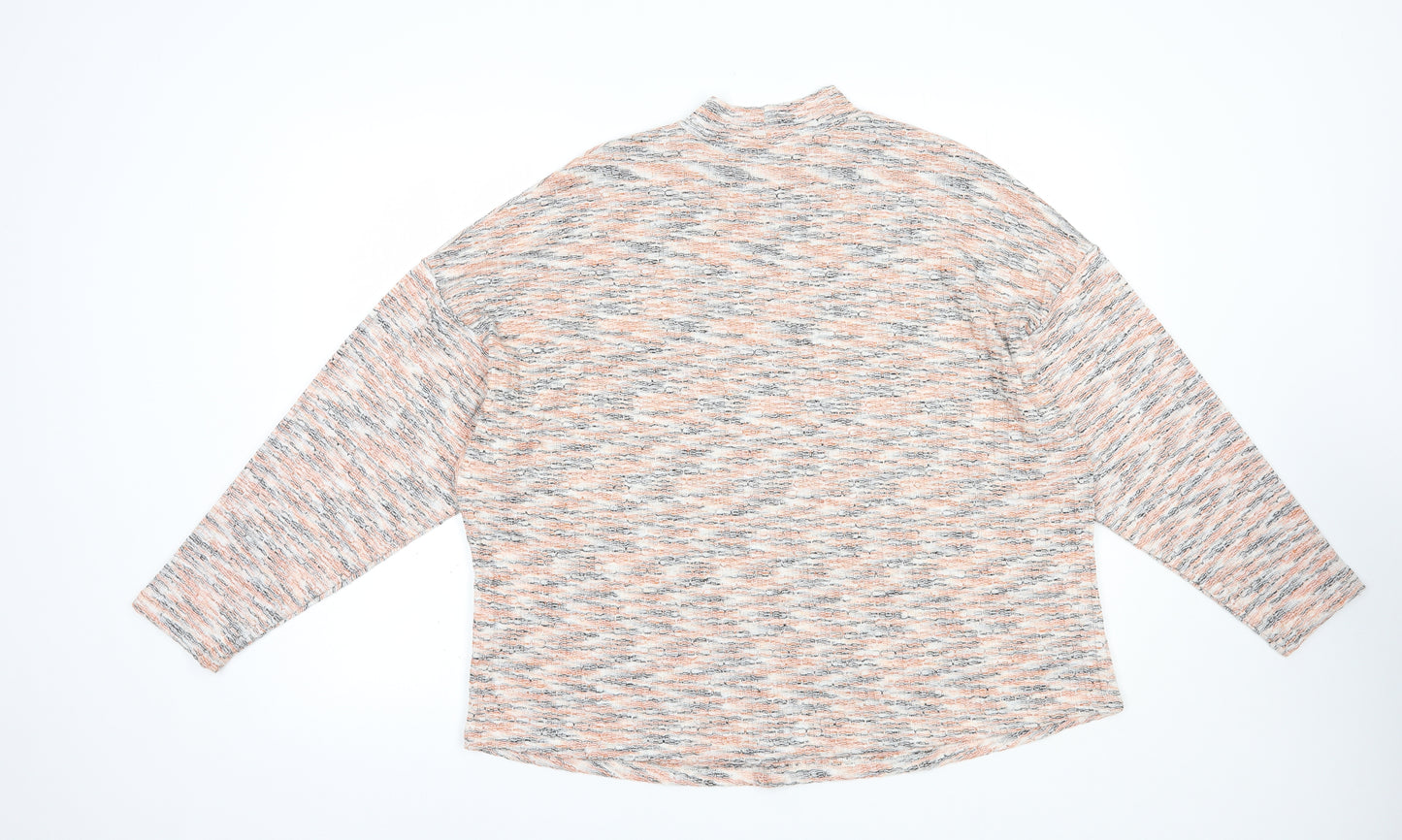 George Womens Orange Mock Neck  Polyester Pullover Jumper Size 18