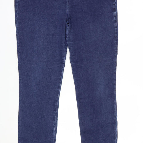 No2moro Womens Blue  Cotton Skinny Jeans Size 12 L29 in Regular Zip