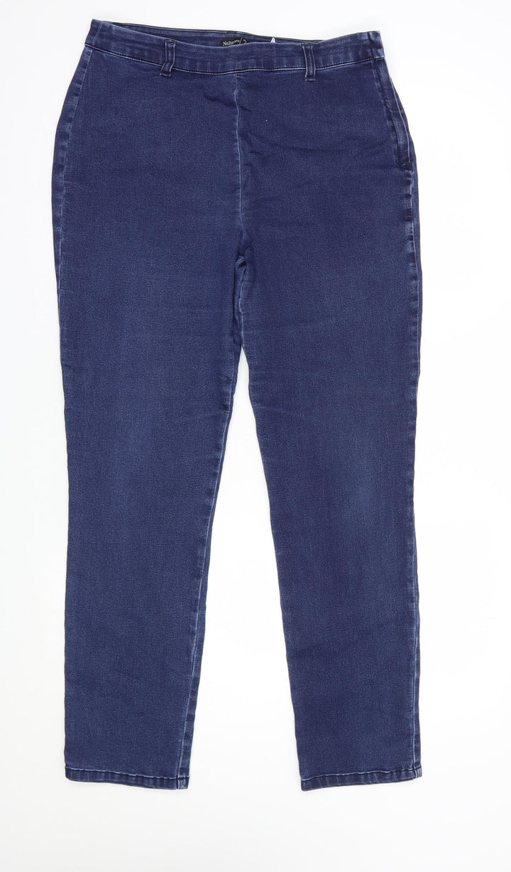 No2moro Womens Blue  Cotton Skinny Jeans Size 12 L29 in Regular Zip