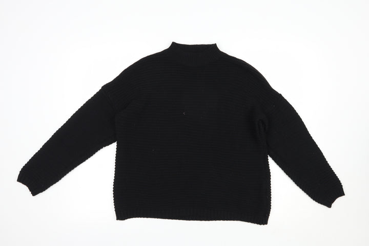 Missguided Womens Black Mock Neck Acrylic Pullover Jumper Size 6