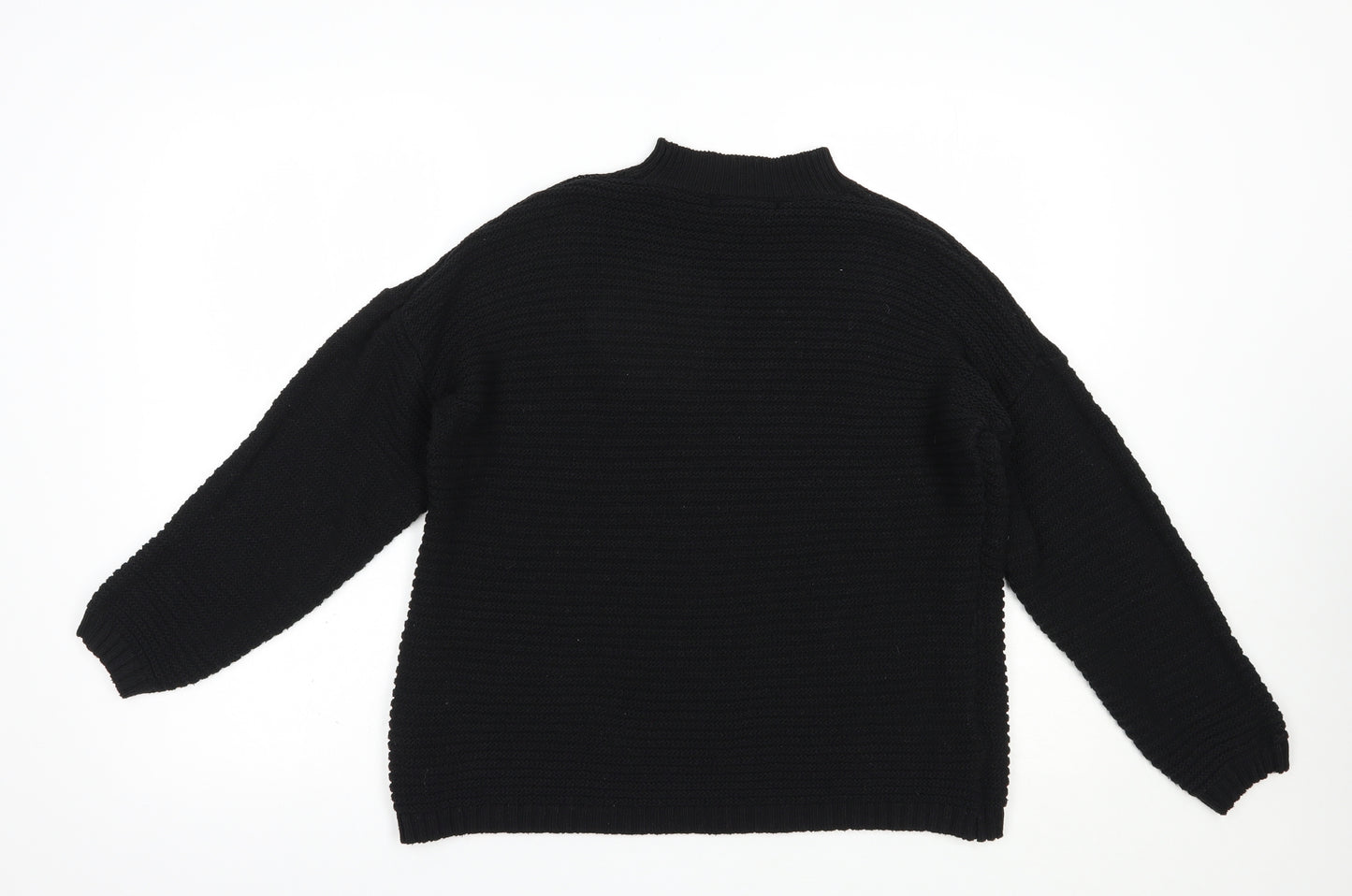 Missguided Womens Black Mock Neck  Acrylic Pullover Jumper Size 6
