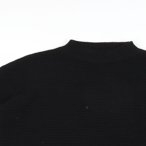 Missguided Womens Black Mock Neck  Acrylic Pullover Jumper Size 6