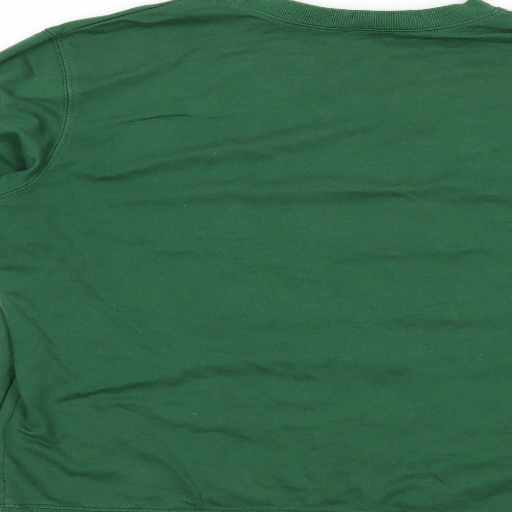 SheIn Womens Green  Cotton Pullover Sweatshirt Size M  Pullover - More Kindness