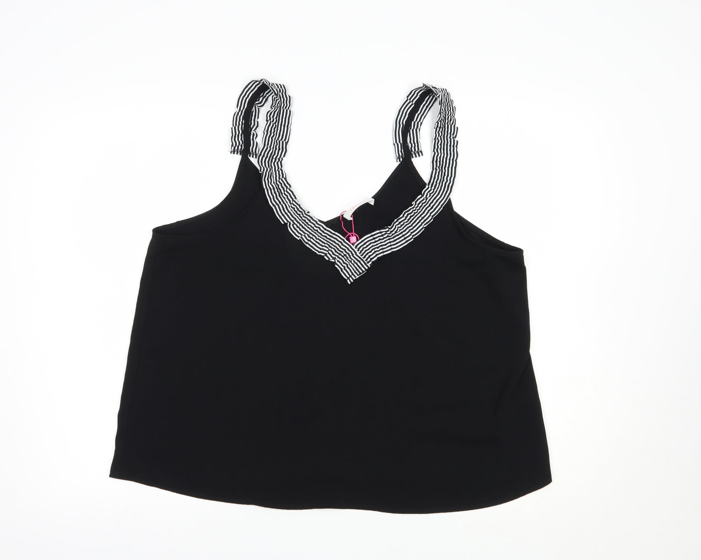 Savida Womens Black  Polyester Basic Tank Size 2XL V-Neck