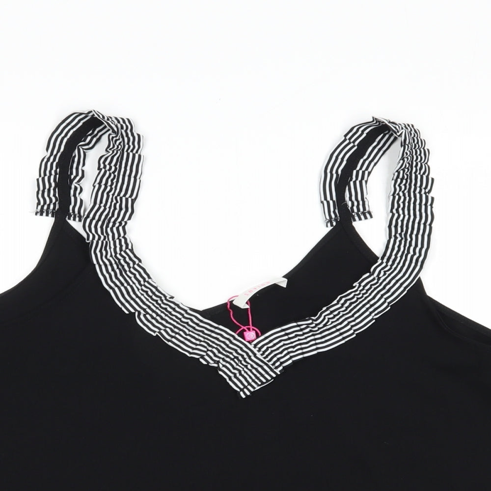 Savida Womens Black  Polyester Basic Tank Size 2XL V-Neck