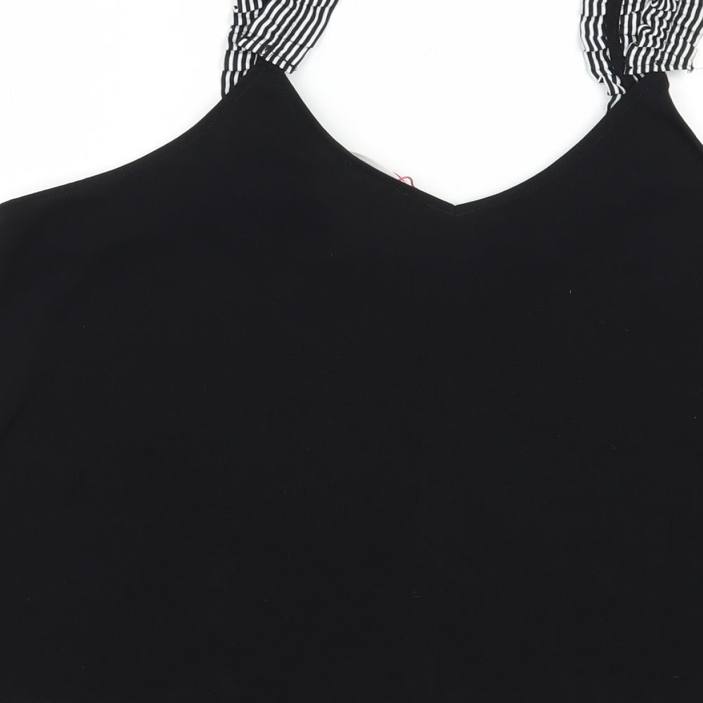 Savida Womens Black  Polyester Basic Tank Size 2XL V-Neck