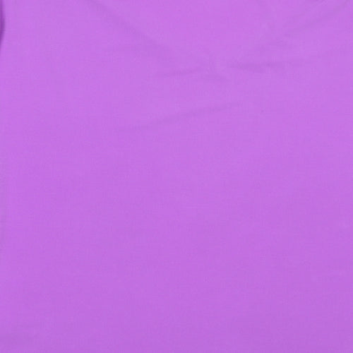 Michele Hope Womens Purple  Polyester Basic T-Shirt Size 14 V-Neck