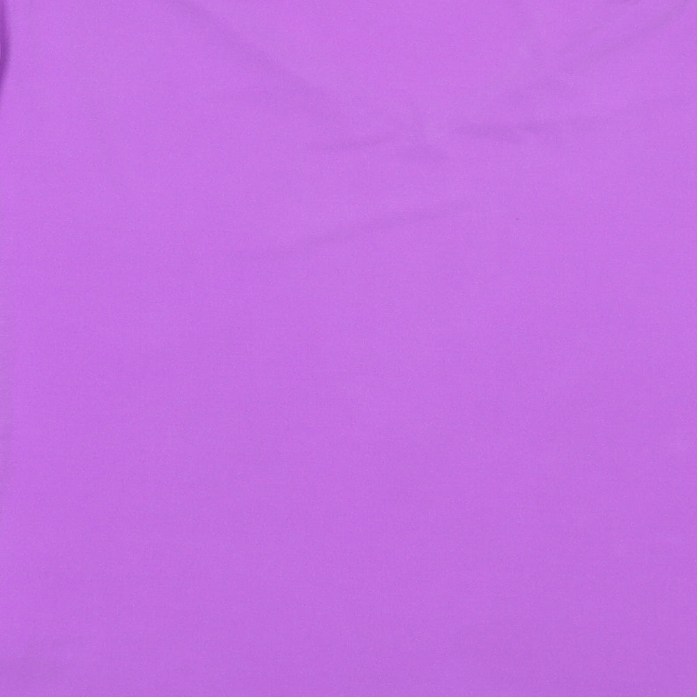 Michele Hope Womens Purple  Polyester Basic T-Shirt Size 14 V-Neck