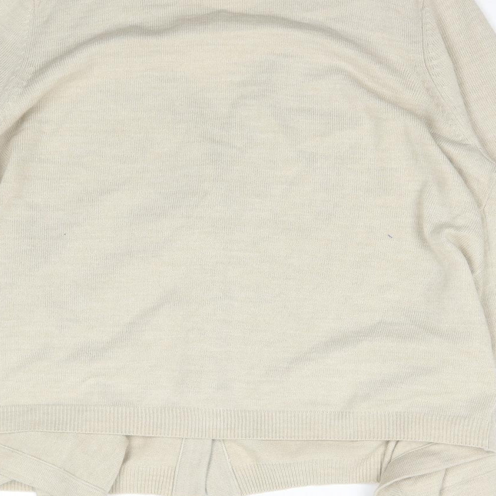 South Womens Beige V-Neck  Acrylic Cardigan Jumper Size 20