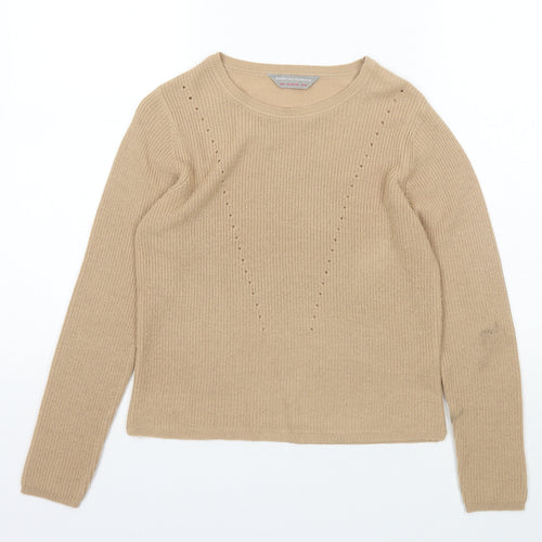 Dorothy Perkins Womens Brown Scoop Neck  Acrylic Pullover Jumper Size 6