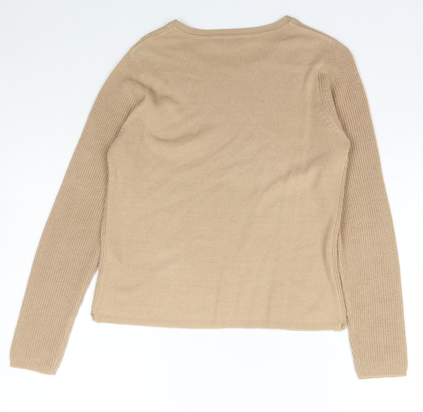 Dorothy Perkins Womens Brown Scoop Neck  Acrylic Pullover Jumper Size 6