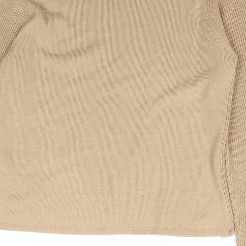 Dorothy Perkins Womens Brown Scoop Neck  Acrylic Pullover Jumper Size 6